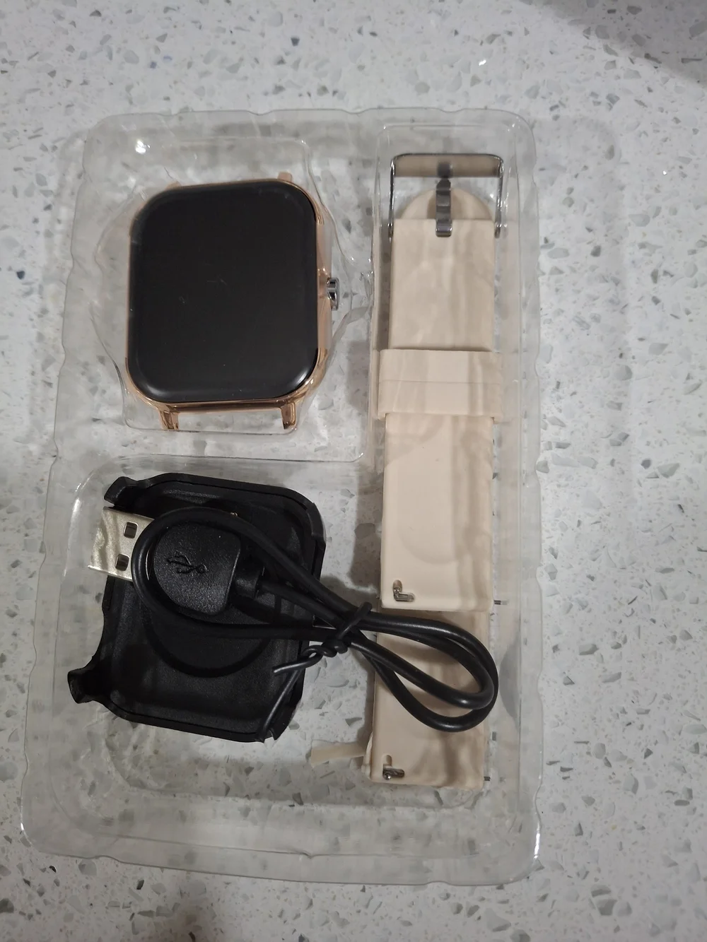 Smartwatch - Golden Beige Silicone Band